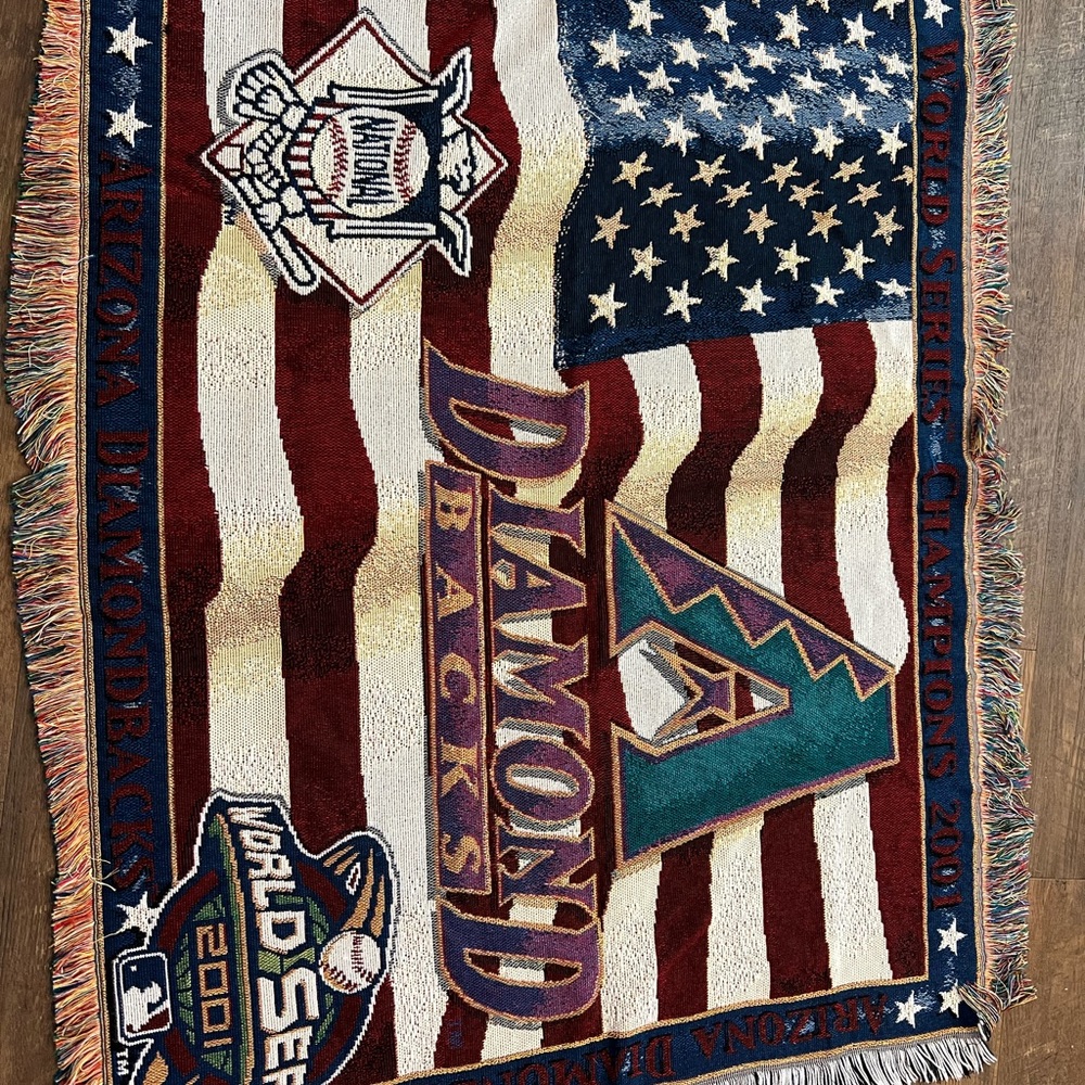 Arizona Diamondbacks World Series champions woven tapestry blanket 2001